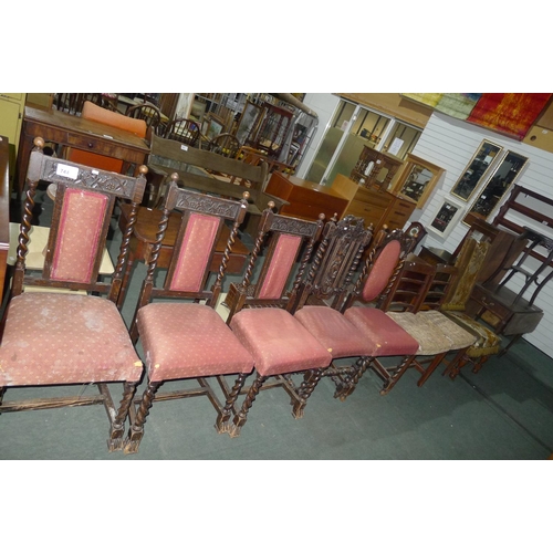 744 - 7 miscellaneous upholstered dining chairs