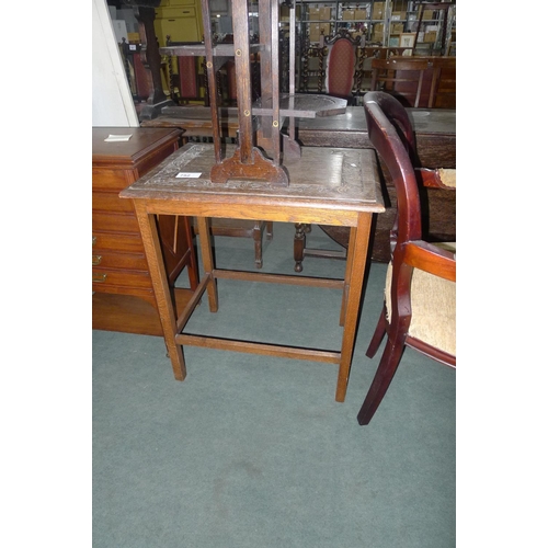 752 - A rectangular top carved oak side table