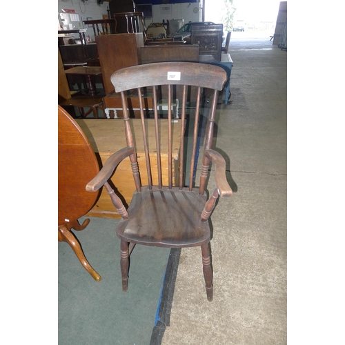 757 - A stick back kitchen elbow chair