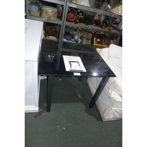 85 - 1 Stembert square aluminium dining table with glass top RRP £95