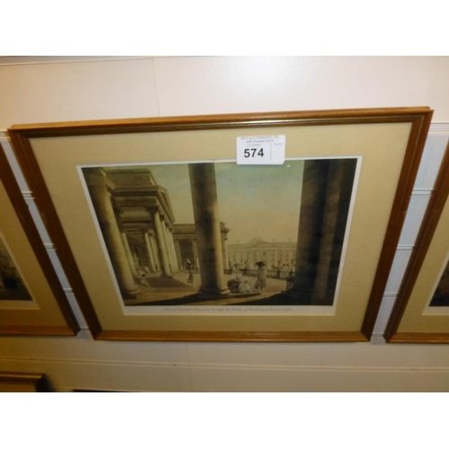 574 - 5 framed prints of classical buildings