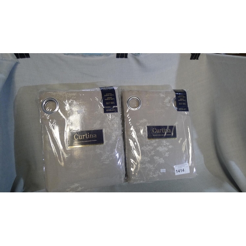 1414 - 2 pairs of Curtina Elmwood Stone curtains