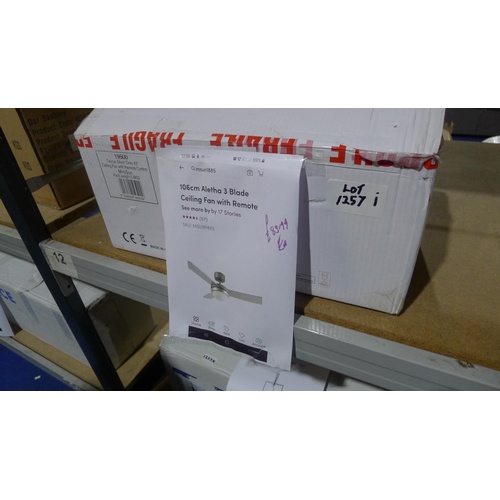 1257i - A 3 blade ceiling fan by Minisun with remote control RRP £83