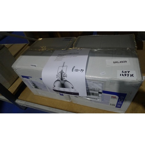 1257k - 2 x dome industrial style pendant lights RRP £121 each