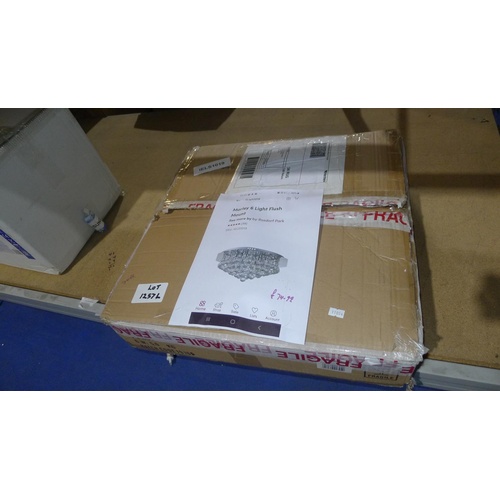 1257l - A 6 light flush mounted ceiling light type Marley RRP £74