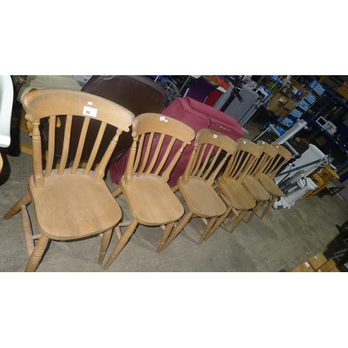 66 - 6 wooden dining chairs