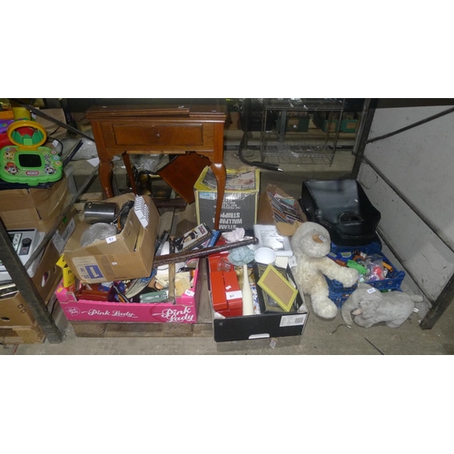 97 - A quantity of various items including DVDs, a wall paper stripper, a gaming chair, 1 Jones vintage s... 