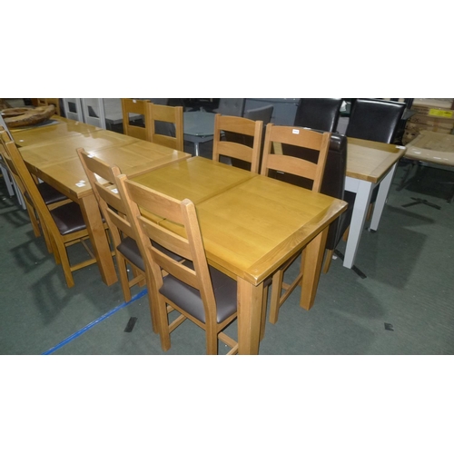 224 - 1 Melbourne oak extending dining table & 4 ladder back chairs approx 80x120cm/160cm extended