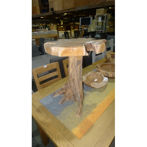 225 - 1 solid teak root lamp table