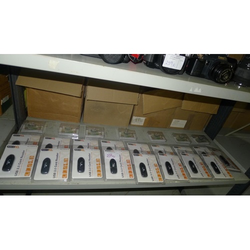 259d - A large quantity of USB 2.0 memory card readers (MMC/SD/SDHC) contents of one shelf