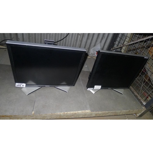 295e - Two large computer monitors by Dell model number 2007FPB 240v trade