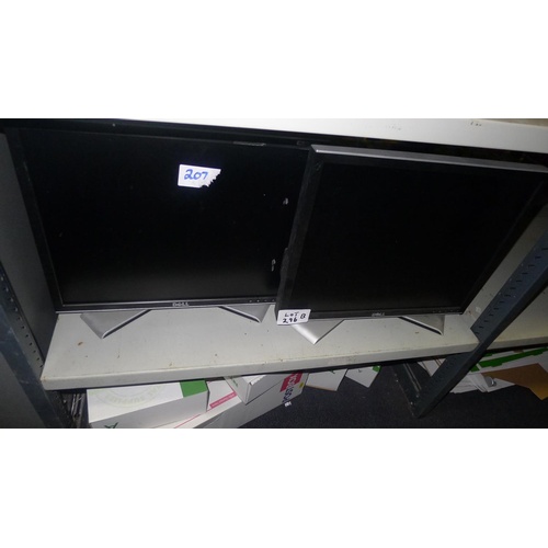 296b - Two large computer monitors by Dell model number 2007FPB 240v trade