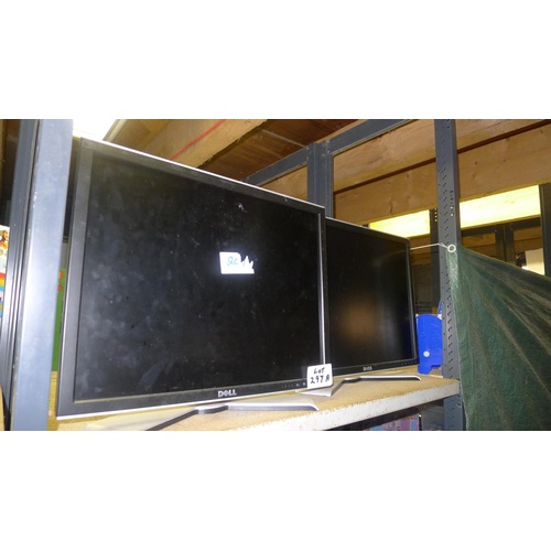 297a - Two large computer monitors by Dell model number 2007FPB - 240v trade