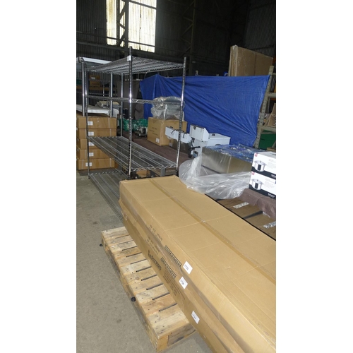 1 bay of chrome wire catering racking with 4 shelves measuring 1800 x ...