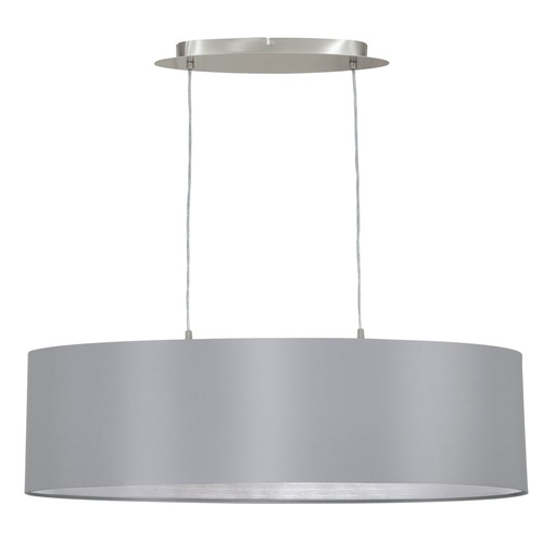 316 - 1 flush fitting drum ceiling light and a 2 lamp oval drum style kitchen island pendant RRP over £150