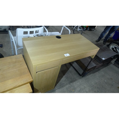 83 - 1 wood effect single pedestal home desk approx 105x50cm