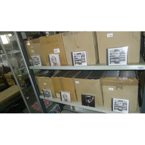 264 - 17 Boxes containing a large quantity of audio CDs contents of 4 shelves