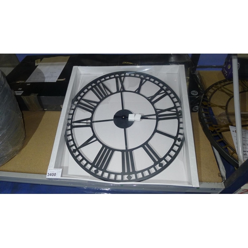 3400 - 1 metal oversized wall clock