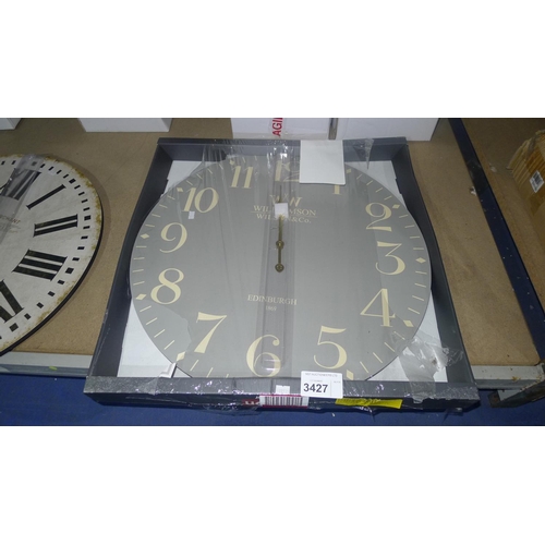 3427 - 1 grey oversized wall clock