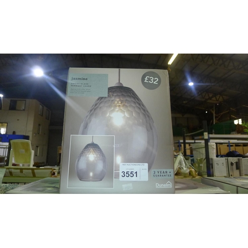 3551 - A smoked glass lampshade type Jasmine by Dunelm RRP £32