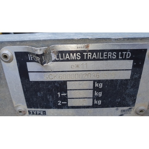 2996A - Ifor Williams Plant trailer. Type GD 105G Twin axle, with loading ramp, internal size 10ft x 5ft.  r... 