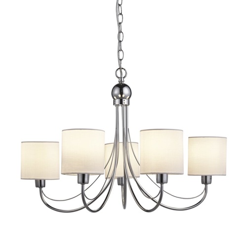 3472 - A 5 lamp shaded chandelier by Light type: 101010305