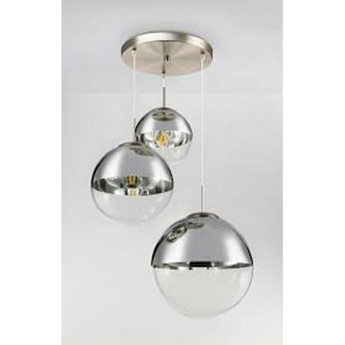 3483 - A 3 lamp globe cluster pendant light by Globo type 15851-3