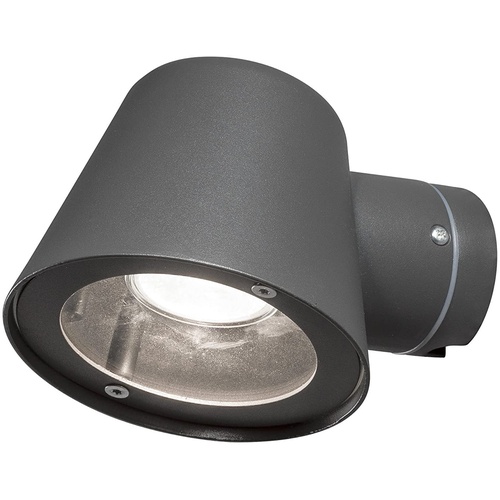 3484 - 2 small black outdoor wall lights by Konst Side type Trieste