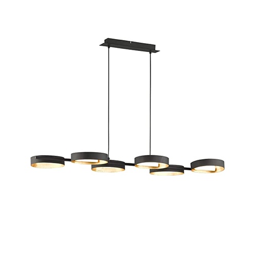 3488 - Large kitchen island pendant light by Wofi in black and gold RRP £207