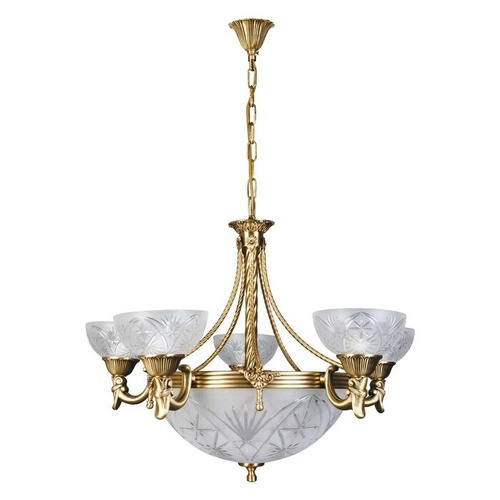 3509 - An 8 light shaded chandelier by Light type 31701708 RRP £296