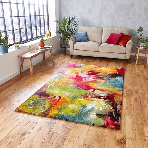 3070 - A large multi-coloured rug by Paco Home approx 200 x 290