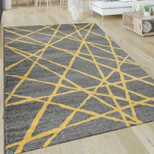 3071 - Large yellow and grey patterned rug type Adamsville approx 200 x 290 RRP £128