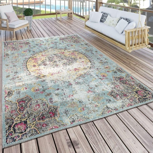 3074 - A large indoor or outdoor modern oriental design rug approx 200 x 280cm