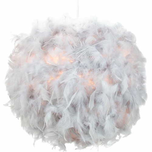 3579 - A silk effect feather sphere lampshade