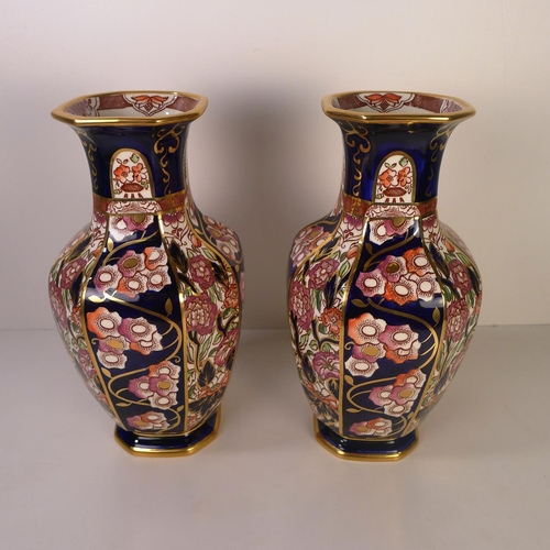 134 - A pair of Masons floral decorative vases, 30cm tall