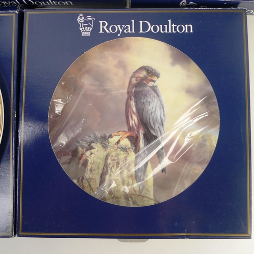 188 - 4 Royal Doulton bird of prey plates with boxes