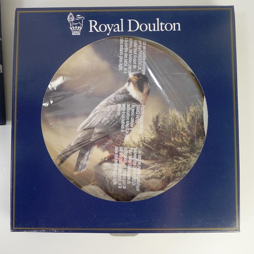 188 - 4 Royal Doulton bird of prey plates with boxes