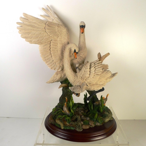 189 - A Country artists group of Swans, 44cm tall 