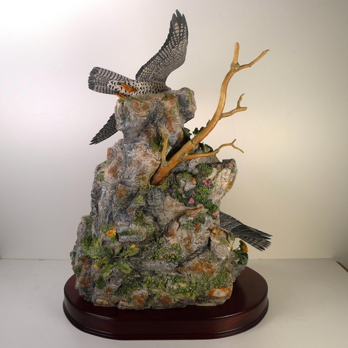 191 - A Border Fine Arts bird of prey nesting 63cm tall  