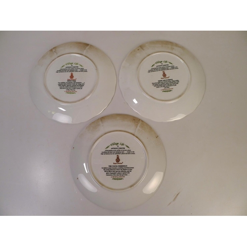 201 - 3 pictorial wall plates of Village life