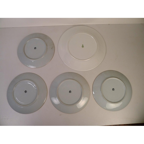 202 - 4 floral patterned plates and one Royal Doulton 