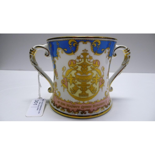 301 - A Royal collection limited edition Golden Jubilee loving Cup and matching plate