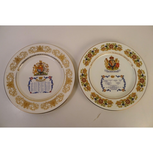 312 - 3 various royal commemorative wall plates