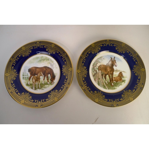 313 - 4 Caverswall horse decorated wall plates