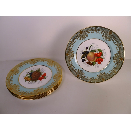 316 - 6 Caverswall fruit decorative wall plates