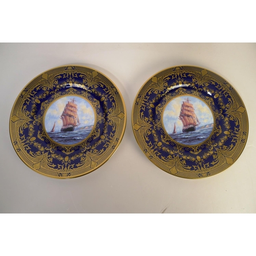 317 - 8 Caverswall sailing ship decorative wall plates