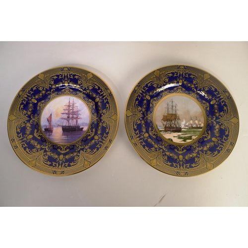 317 - 8 Caverswall sailing ship decorative wall plates