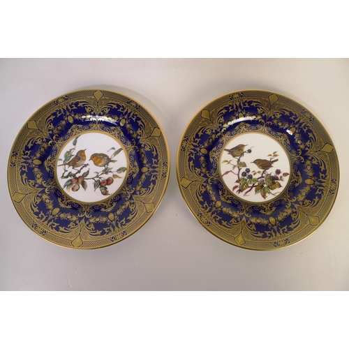 319 - 12 Caverswall bird decorative wall plates