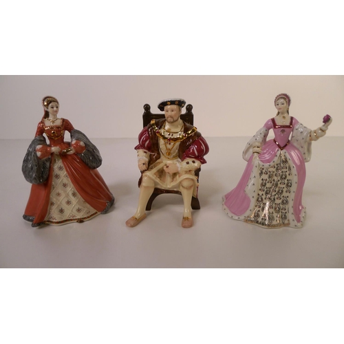 326 - A set of 6 small Coalport figurines of Henry VIII & 5 of his wives