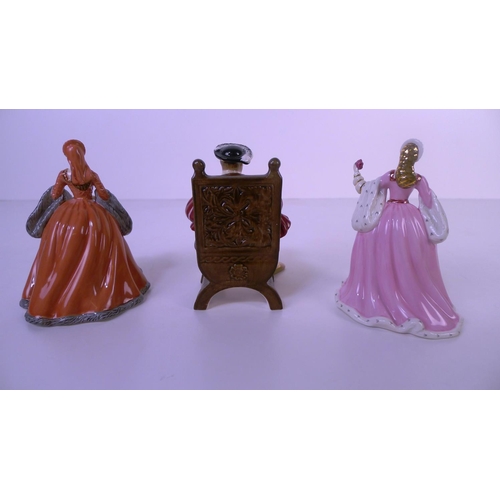 326 - A set of 6 small Coalport figurines of Henry VIII & 5 of his wives